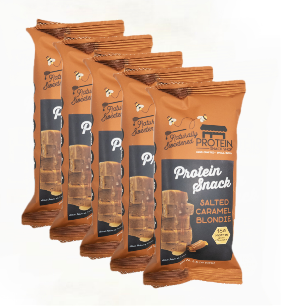 Gourmet Honey-Sweetened Salted Caramel Blondie Protein Snack 5-Count