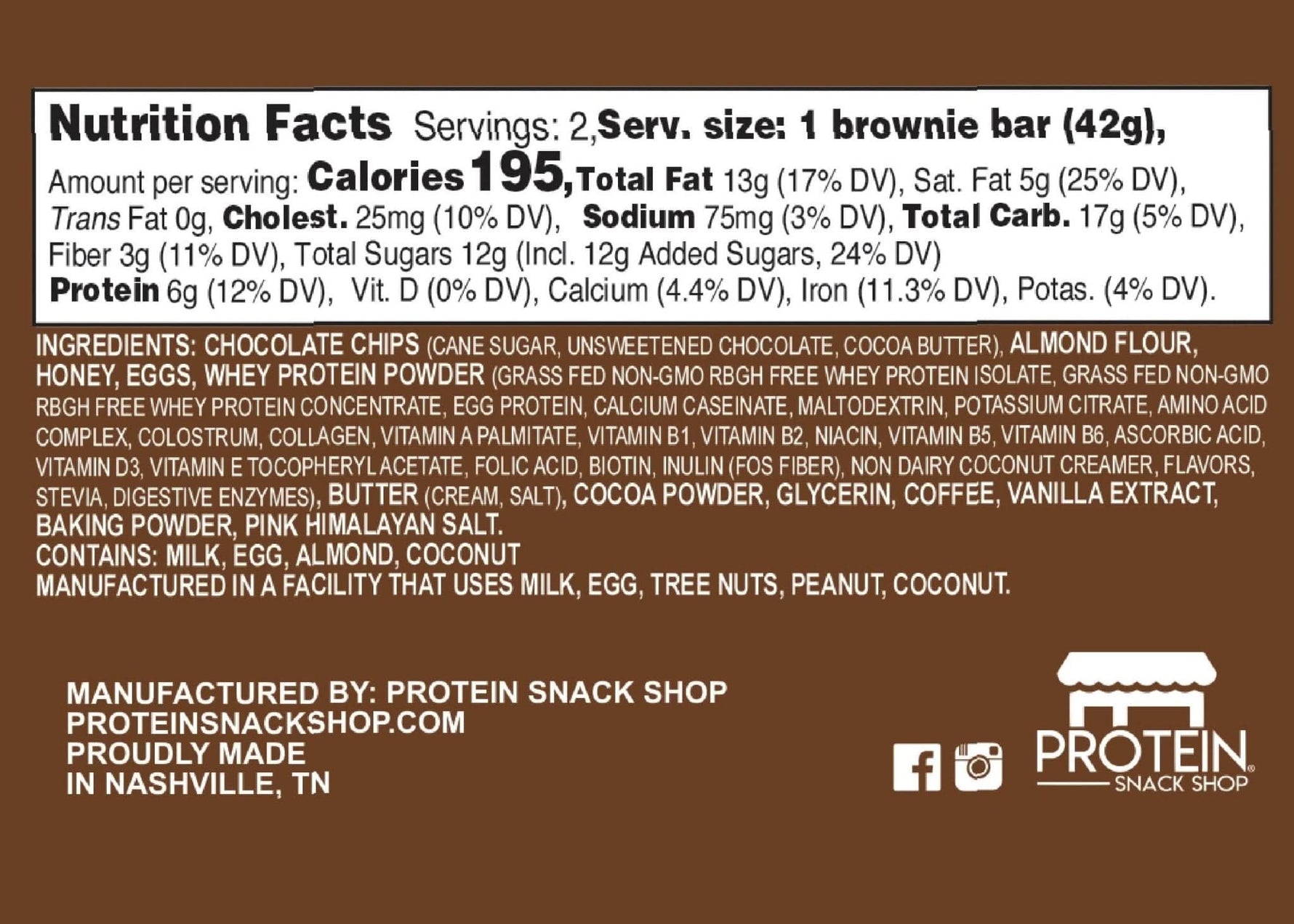 Gourmet Chocolate Protein Brownie 5 - Pack - ProteinSnackShop