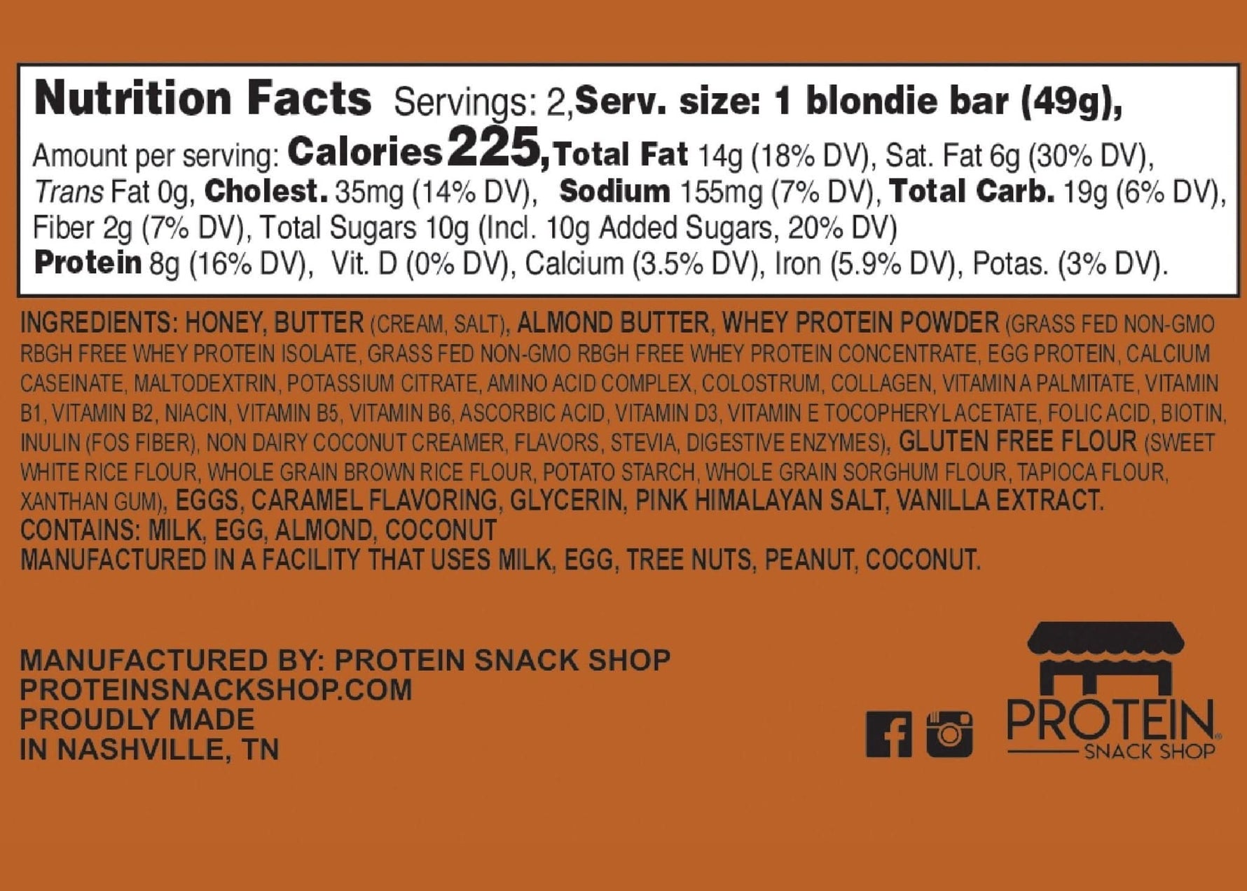 Gourmet Salted Caramel Protein Blondie Bar 5 - Pack - ProteinSnackShop