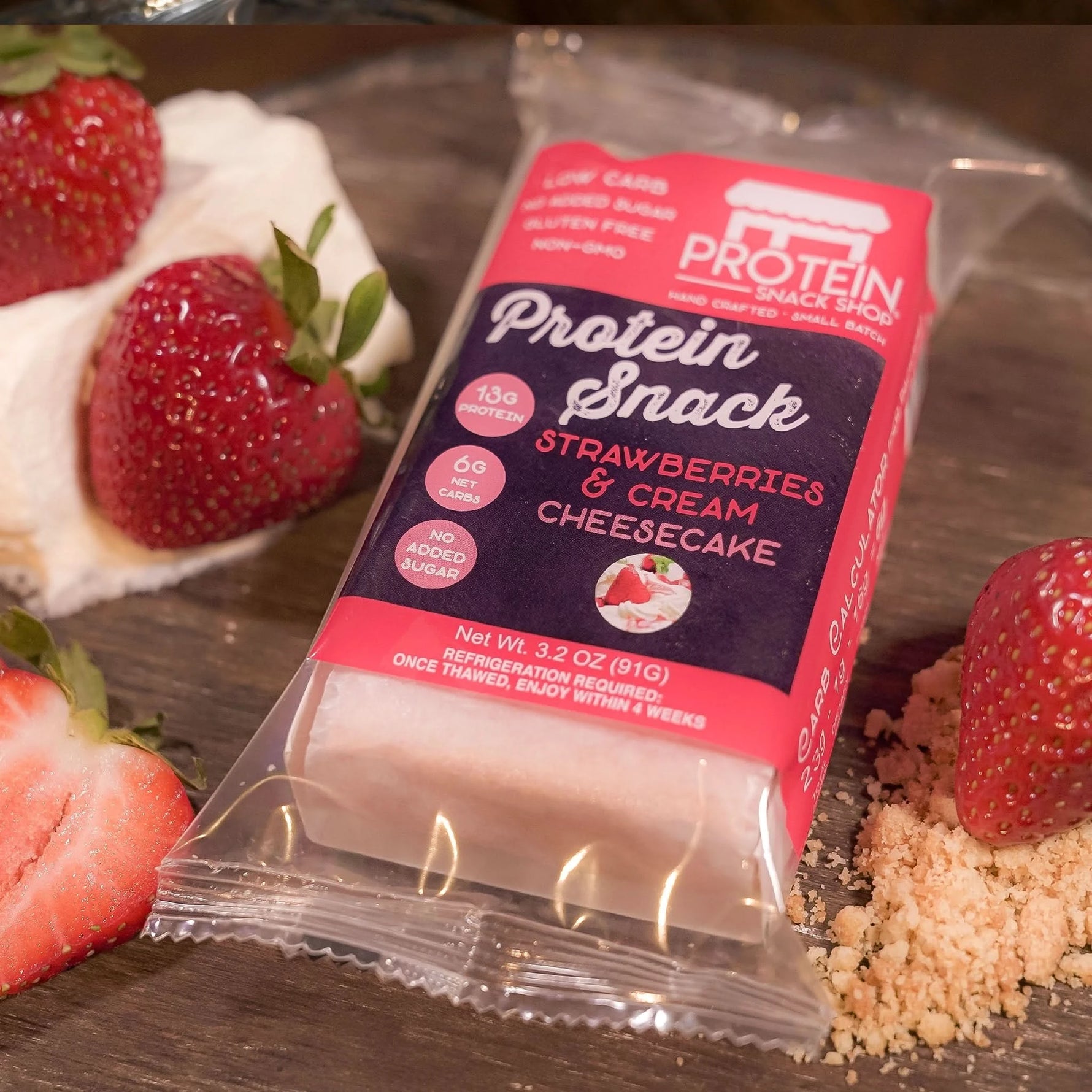 Gourmet Strawberries & Cream Cheesecake 5 - Pack - ProteinSnackShop